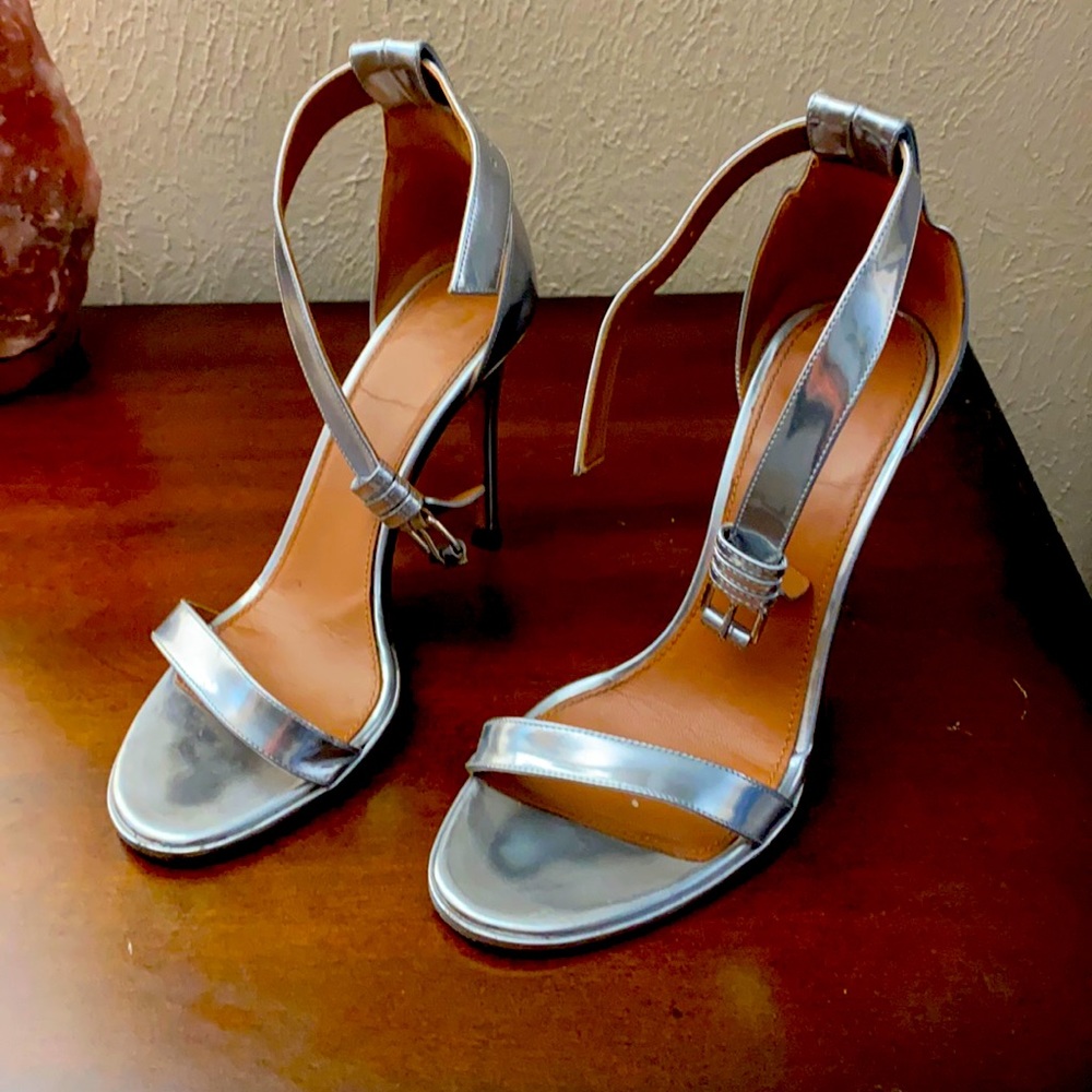 Givenchy Metallic Silver Ankle Shoes size 6